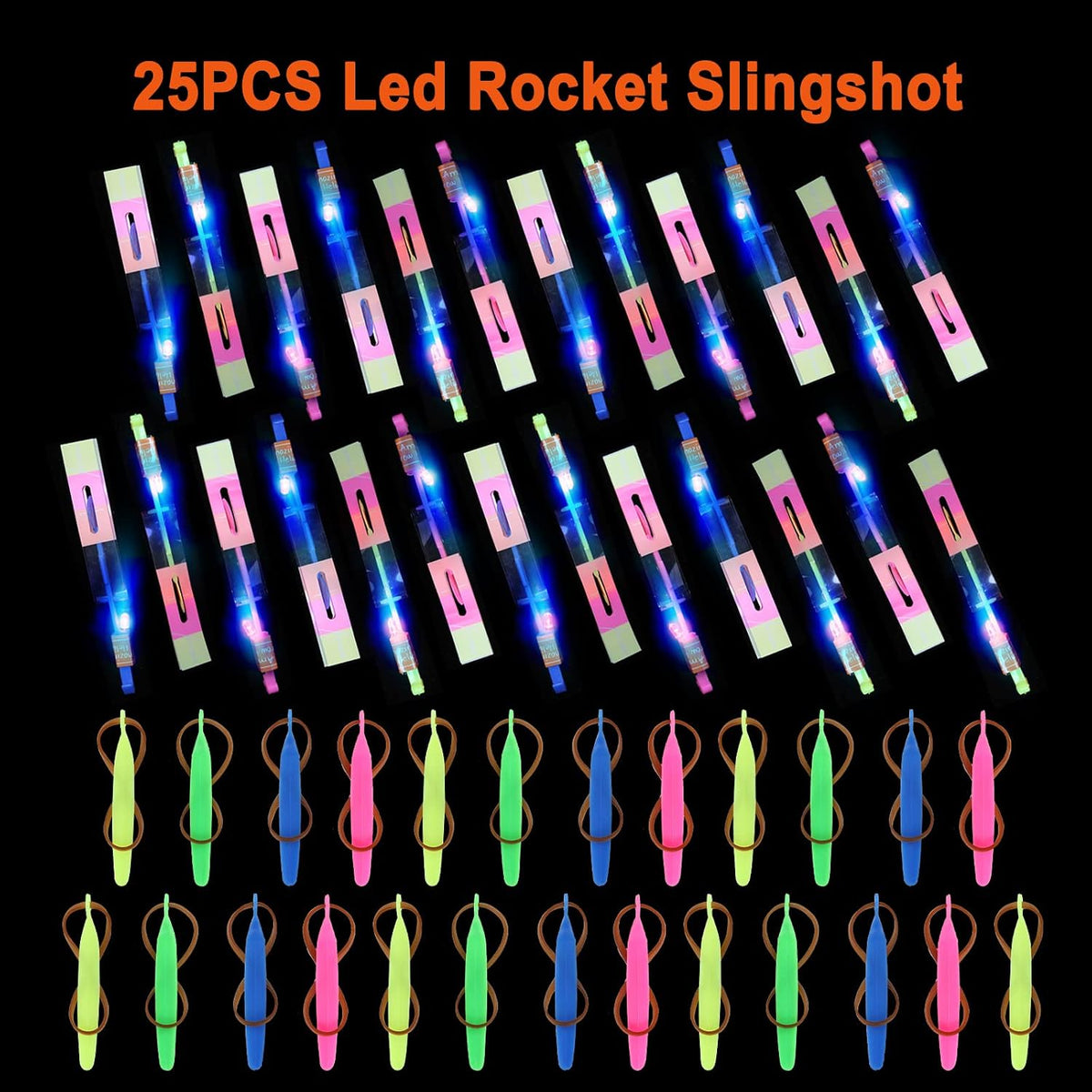 Flying 50-Pack LED Glow Helicopter Drones Toys
