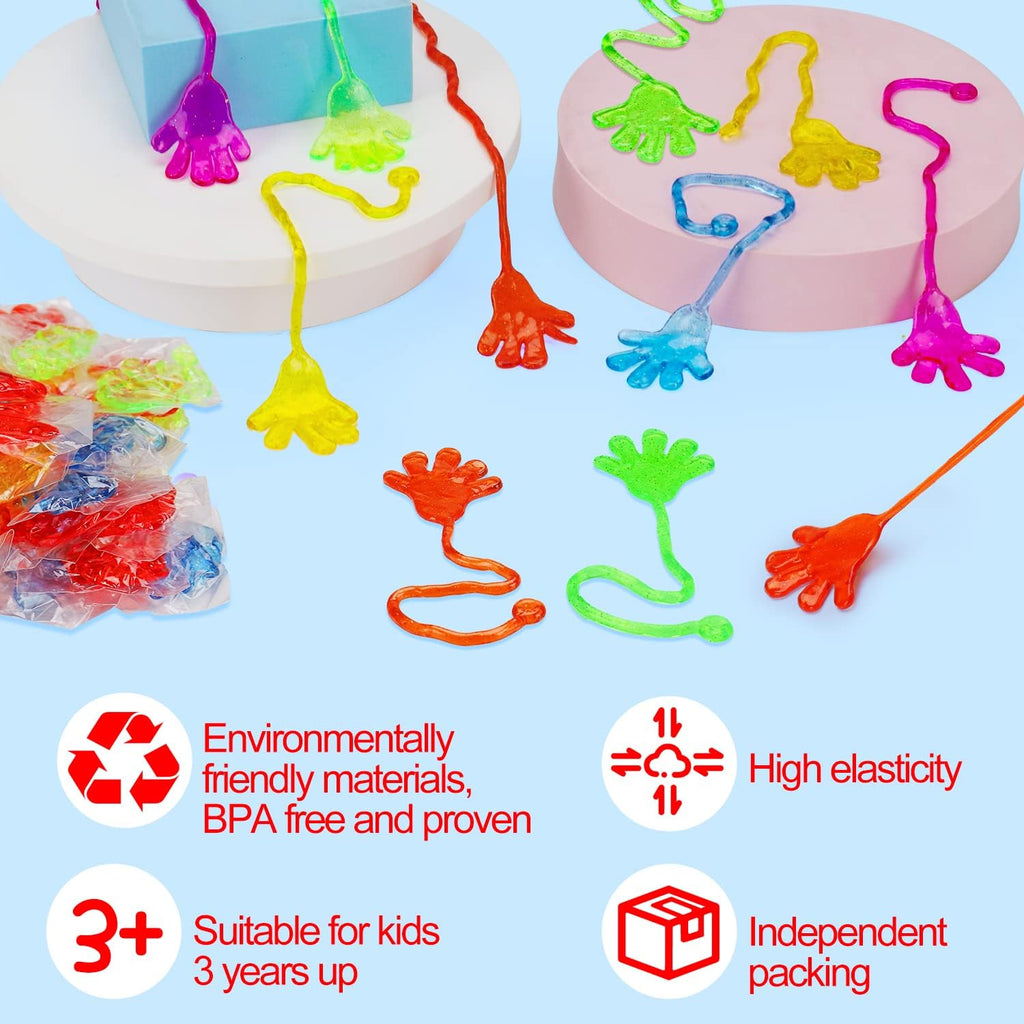 Bulk 100-Pack Sticky Hands Party Favors Set