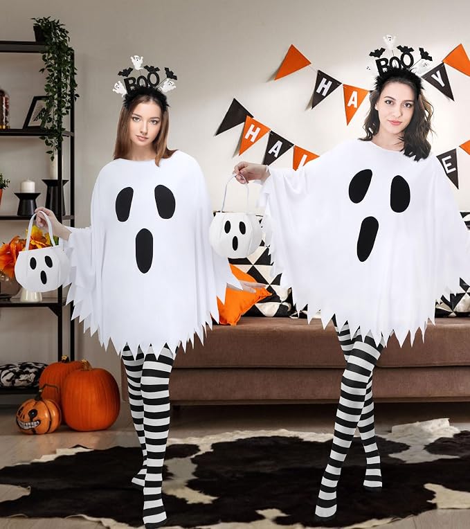 Premium Ghost Costume for Women 4-Piece Halloween Set