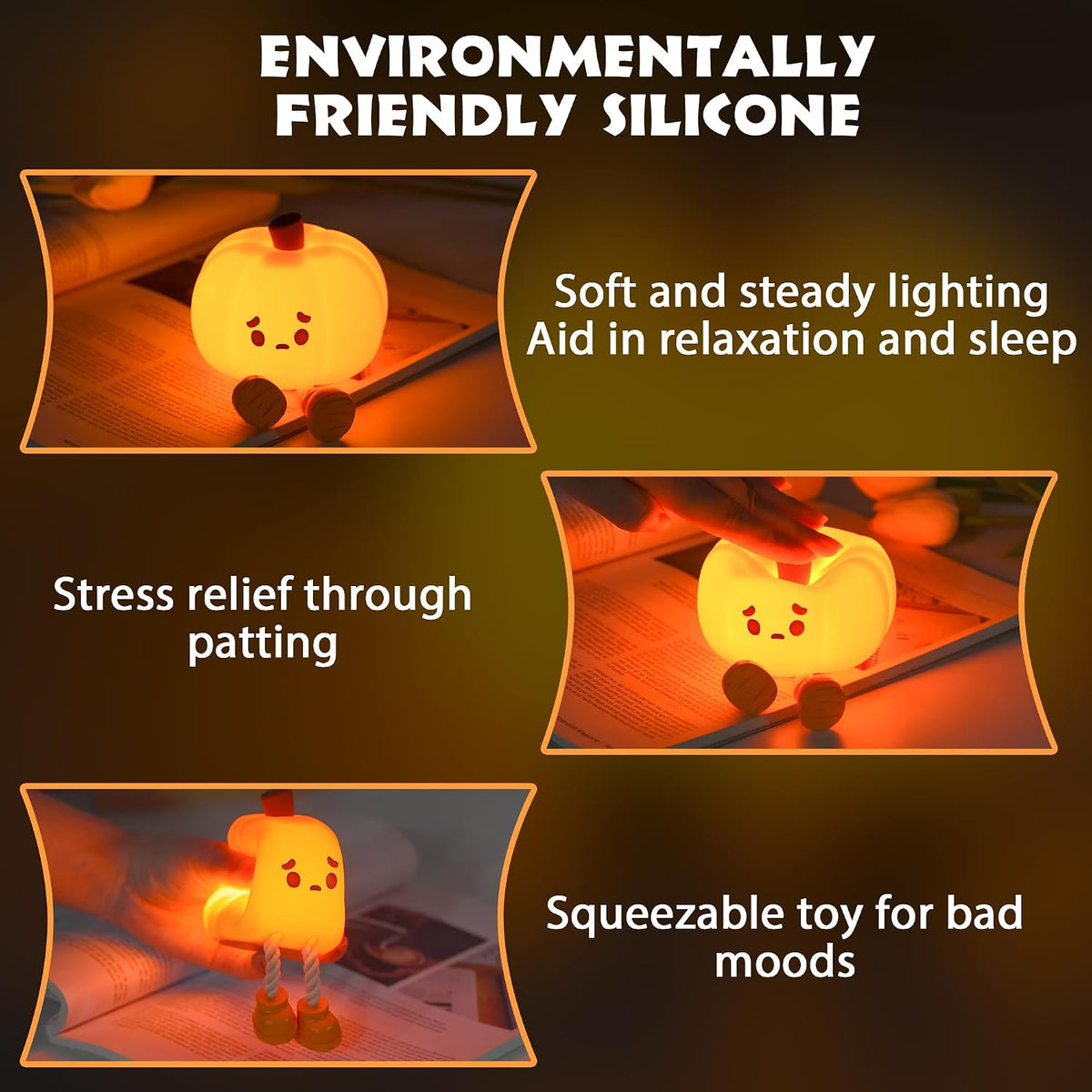 Glowing Pumpkin Night Light Dimmable LED Lamp