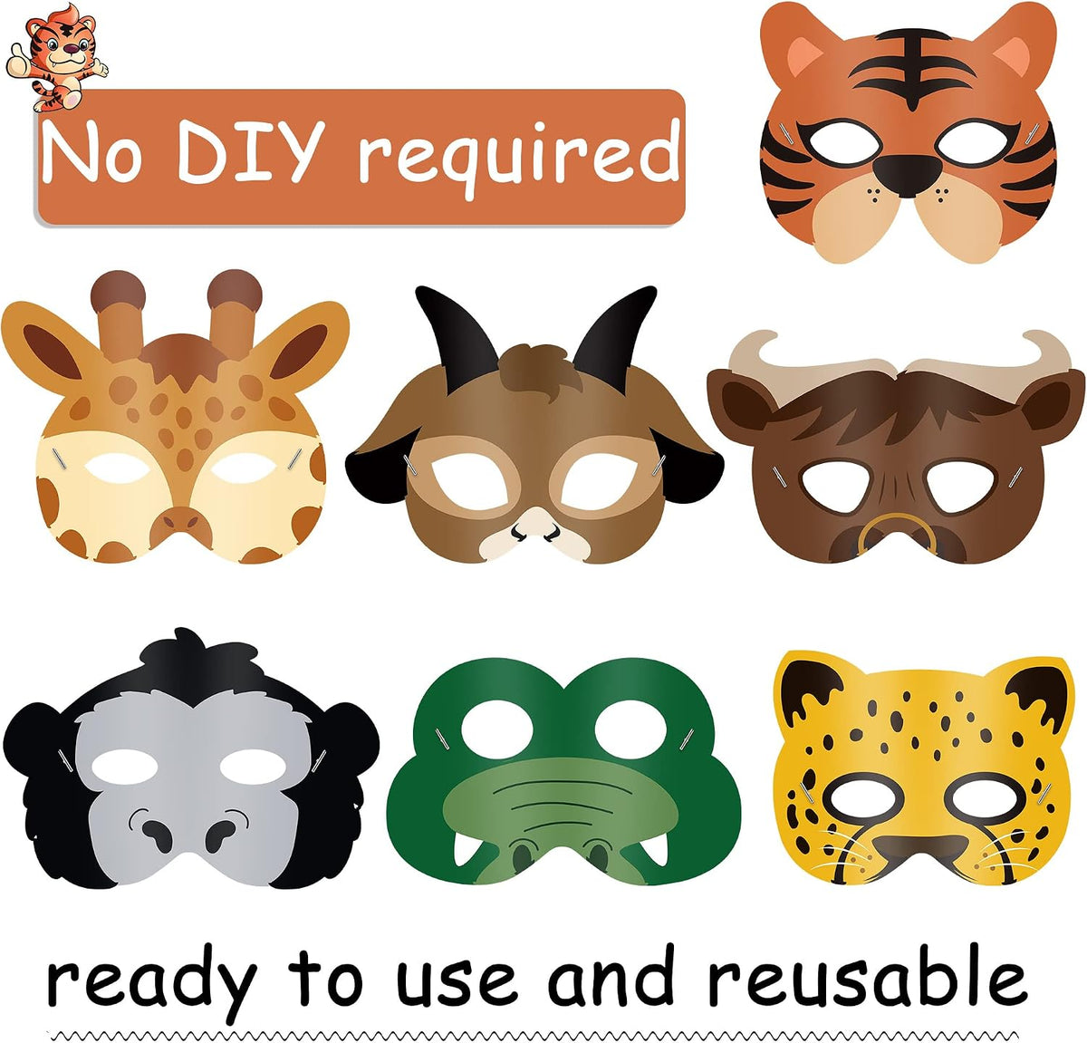 Playful Safari Animal Masks Kids Party Favors