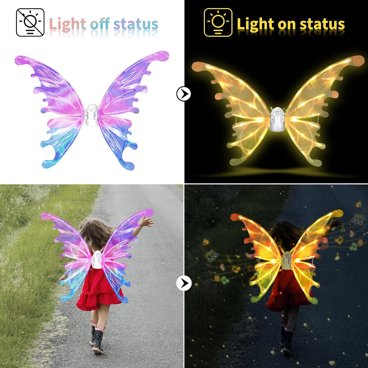 Enchanting Princess Dress Up Set Girls Light-Up Wings