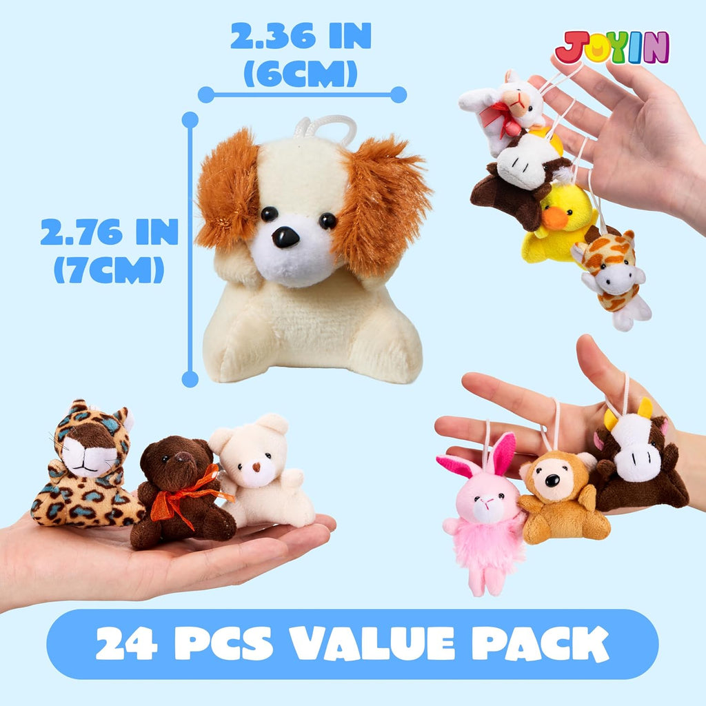 Cuddly 24-Piece Mini Plush Animals Stuffed Toys