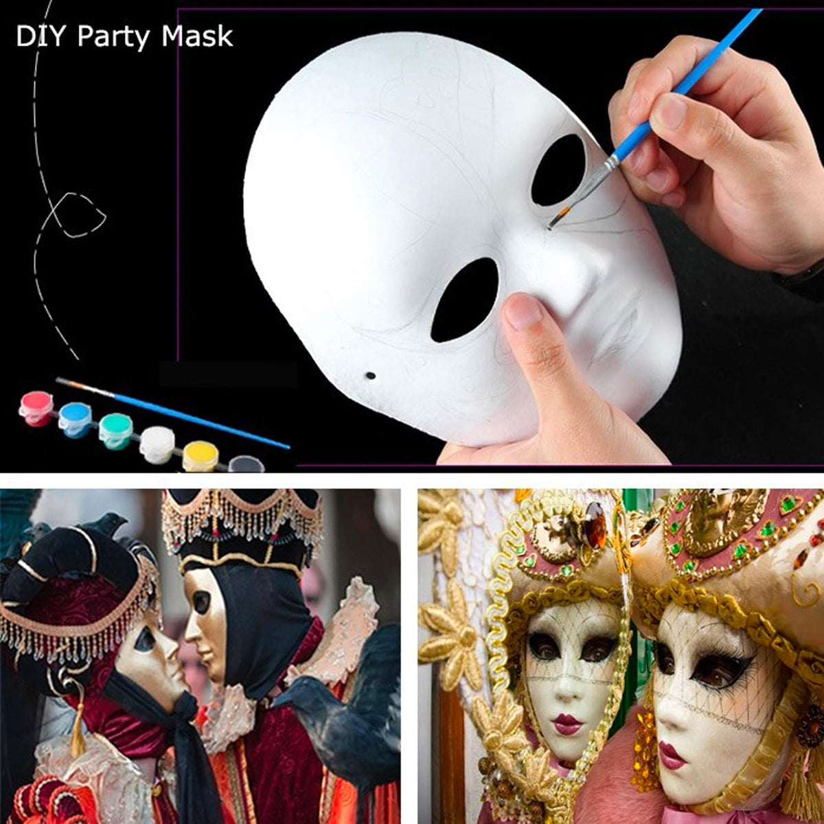 Creative Paper Mache Masks 14-Pack DIY Craft Art