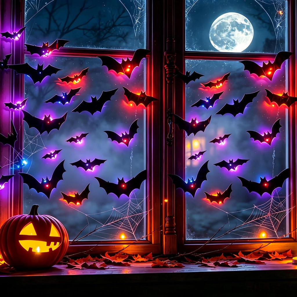 Luminous 3D Halloween Bat Decorations LED Light Up