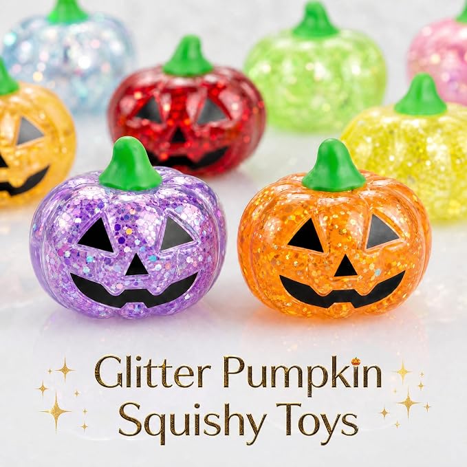 Halloween Squishy Toys 8 Pack Glitter