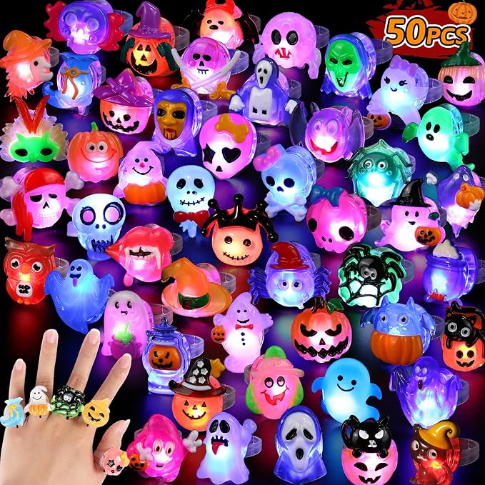 Halloween Light Up Rings 50PCS LED Party