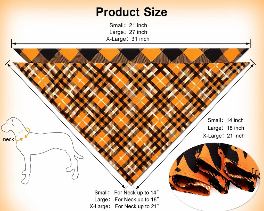 Halloween Dog Bandanas 2-Pack Reversible