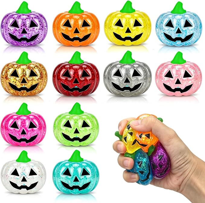 Halloween Squishy Toys 8 Pack Glitter