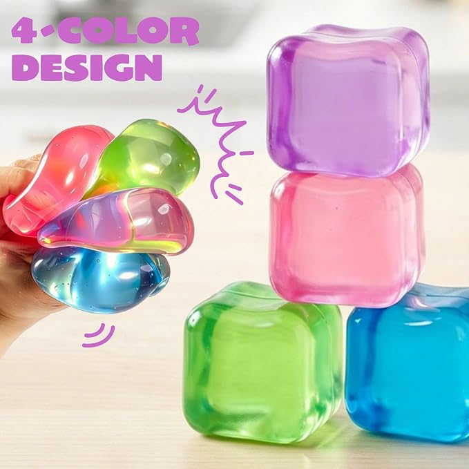 Premium Stress Cube 4-Pack Squishy Fidget Toys