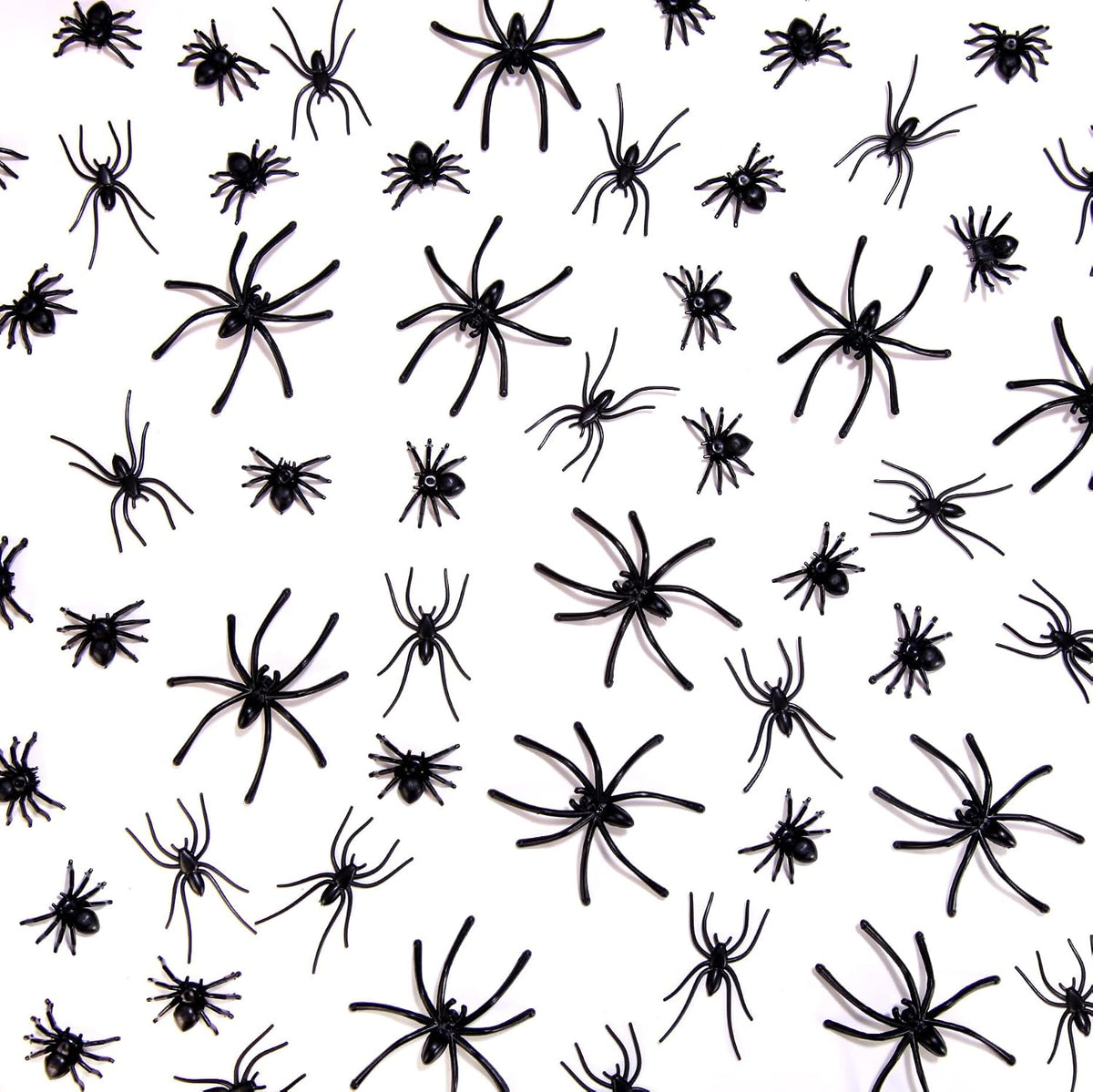 Creepy 120-Piece Halloween Plastic Spiders Bulk