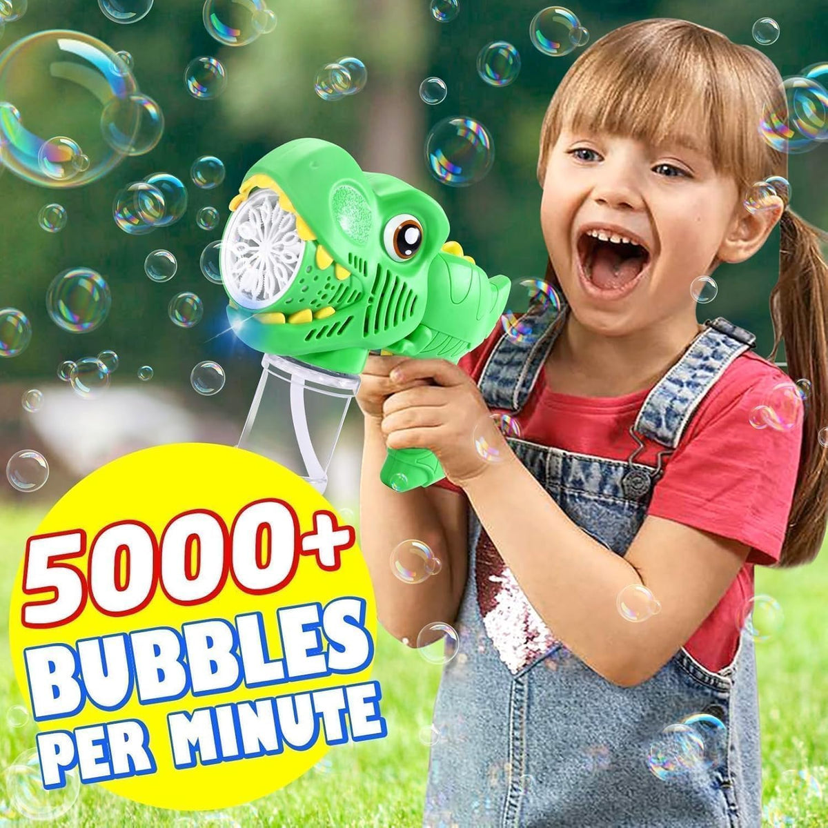 Kids Bubble Gun 2 Pack Dinosaur LED