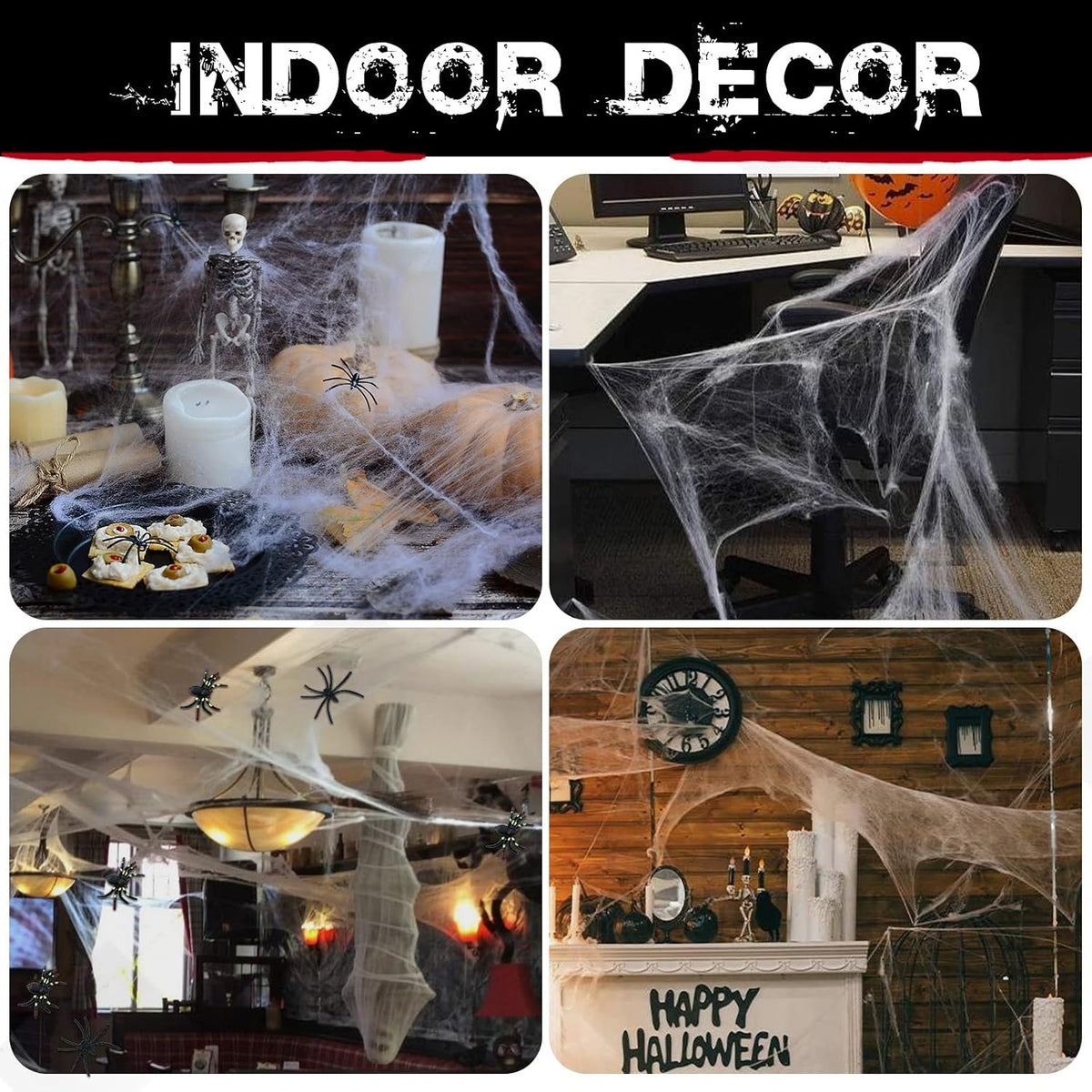 Massive 800 Sq Ft Halloween Spider Web Decoration
