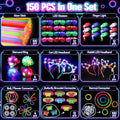 Glowing 150-Piece Glow Party Supplies Bundle