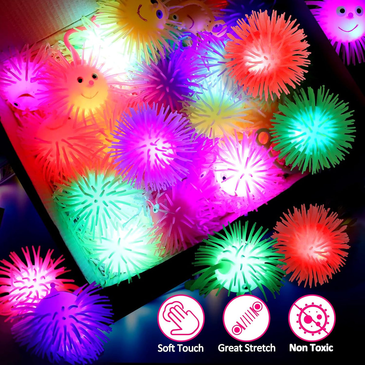 24-Piece Light Up Puffer Balls LED Party