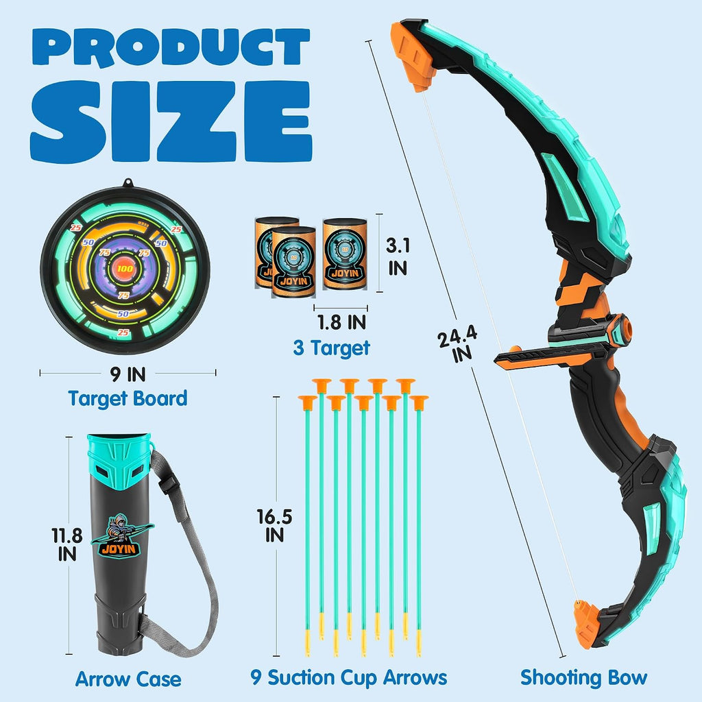 Action Kids Bow and Arrow Set LED Suction Arrows