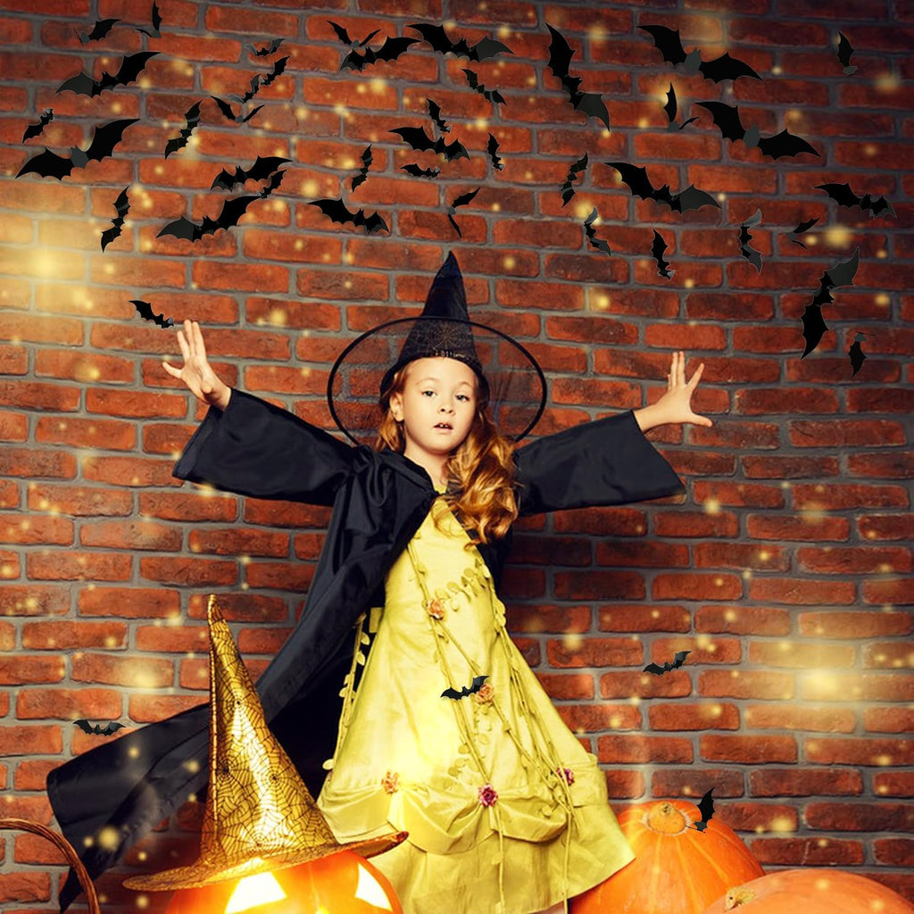 Massive 140-Piece 3D Halloween Bat Decorations