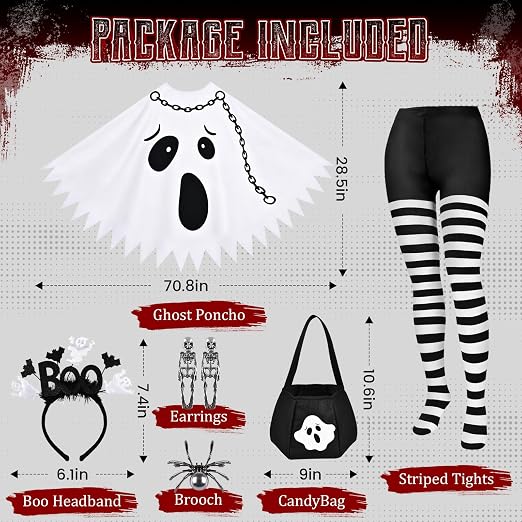 Festive Halloween Costume Set Women Pumpkin