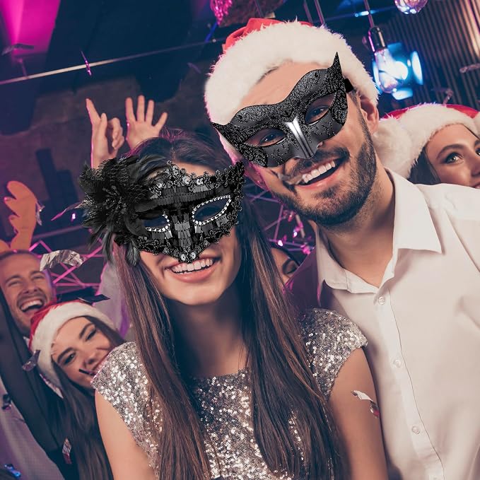 Elegant Masquerade Masks 2-Pack Venetian Party
