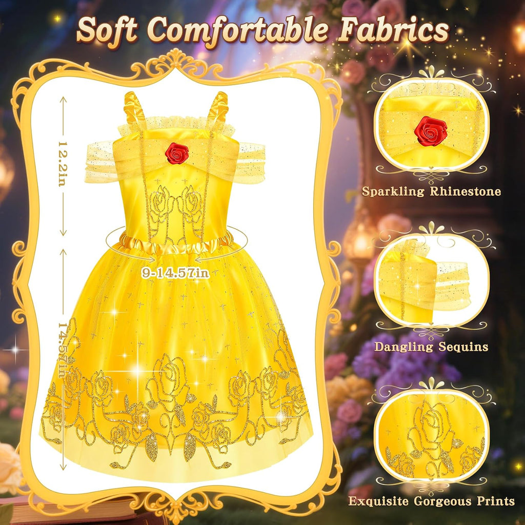 5-Sets Princess Costumes for Girls Dress Up