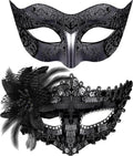 Elegant Masquerade Masks 2-Pack Venetian Party