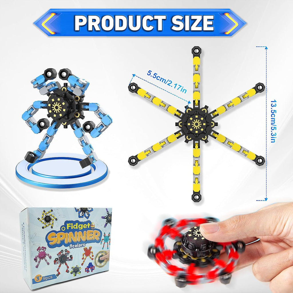 Transformable Fidget Spinner 9-Pack Sensory