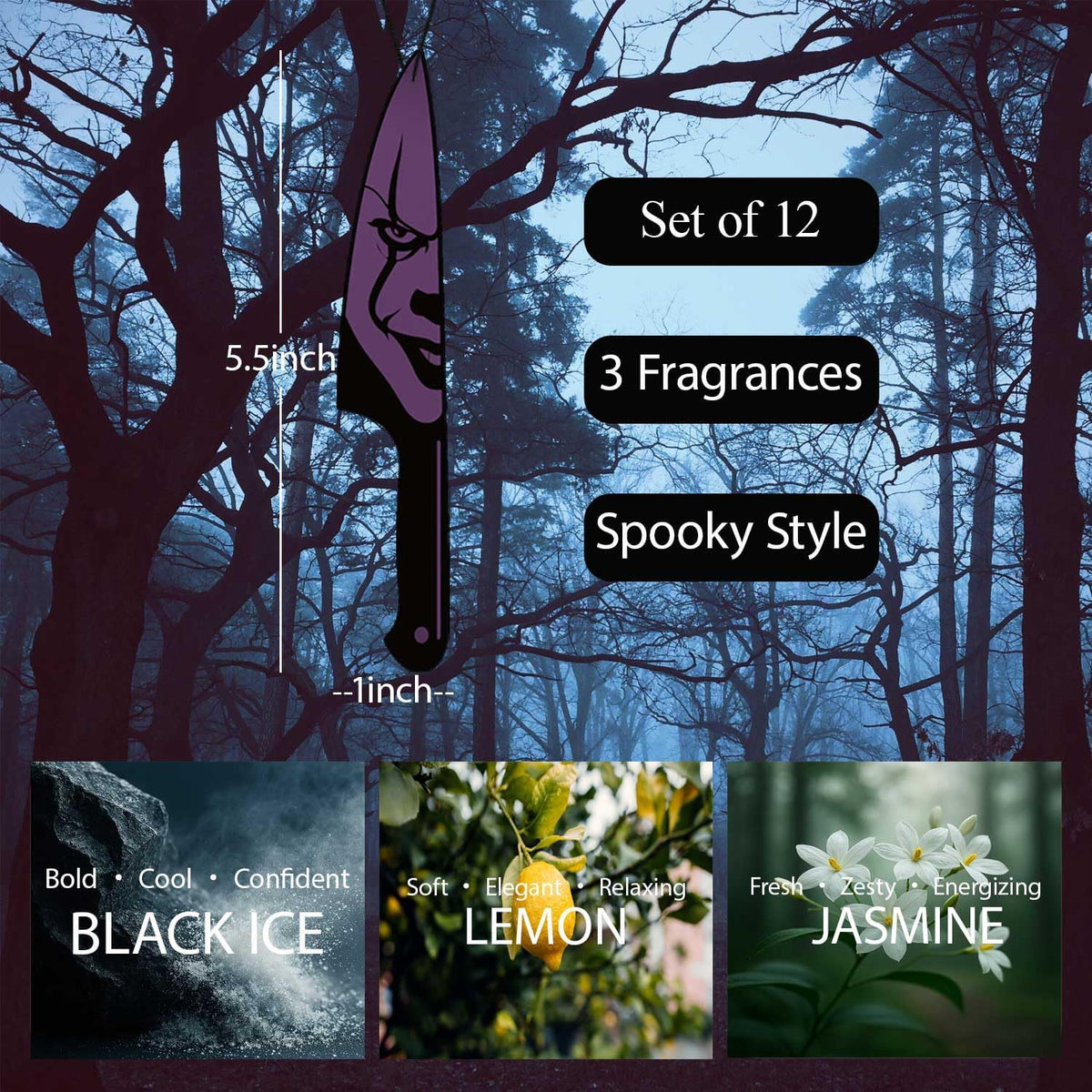 Spooky Horror Car Air Fresheners 12-Pack Auto
