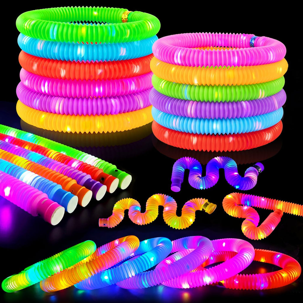 96-Pack Glow Sticks Bulk LED Pop Tube Party