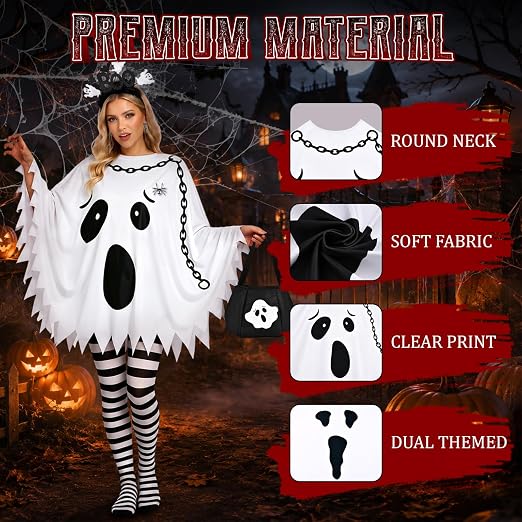 Festive Halloween Costume Set Women Pumpkin