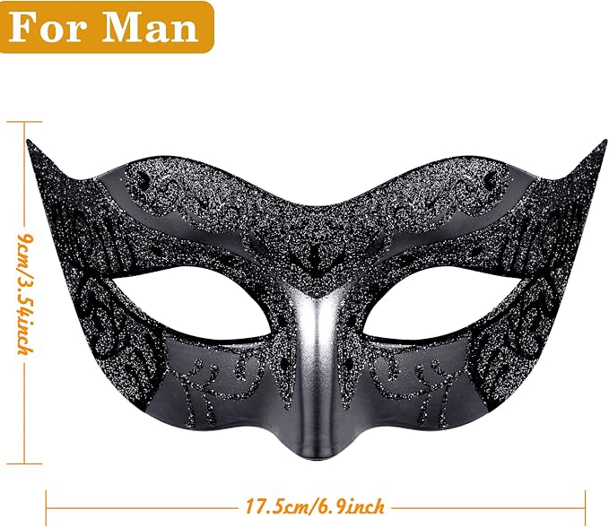 Elegant Masquerade Masks 2-Pack Venetian Party