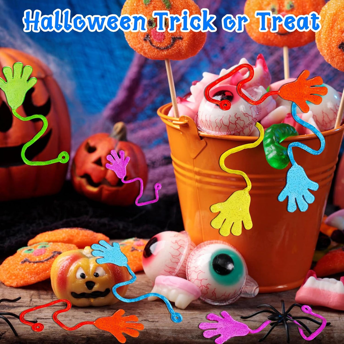 Bulk 100-Pack Sticky Hands Party Favors Set