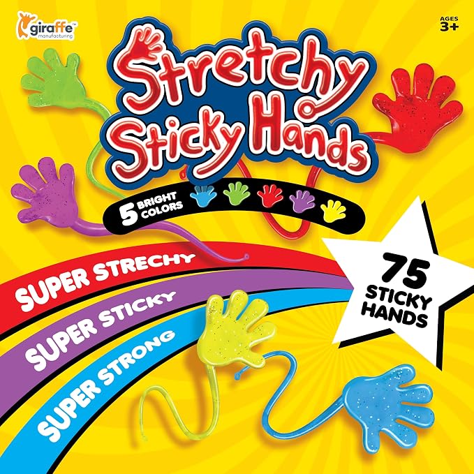 Sticky 75-Piece Sticky Hands Toys Kids Party Favors