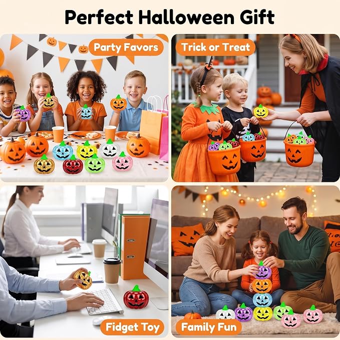 Halloween Squishy Toys 8 Pack Glitter