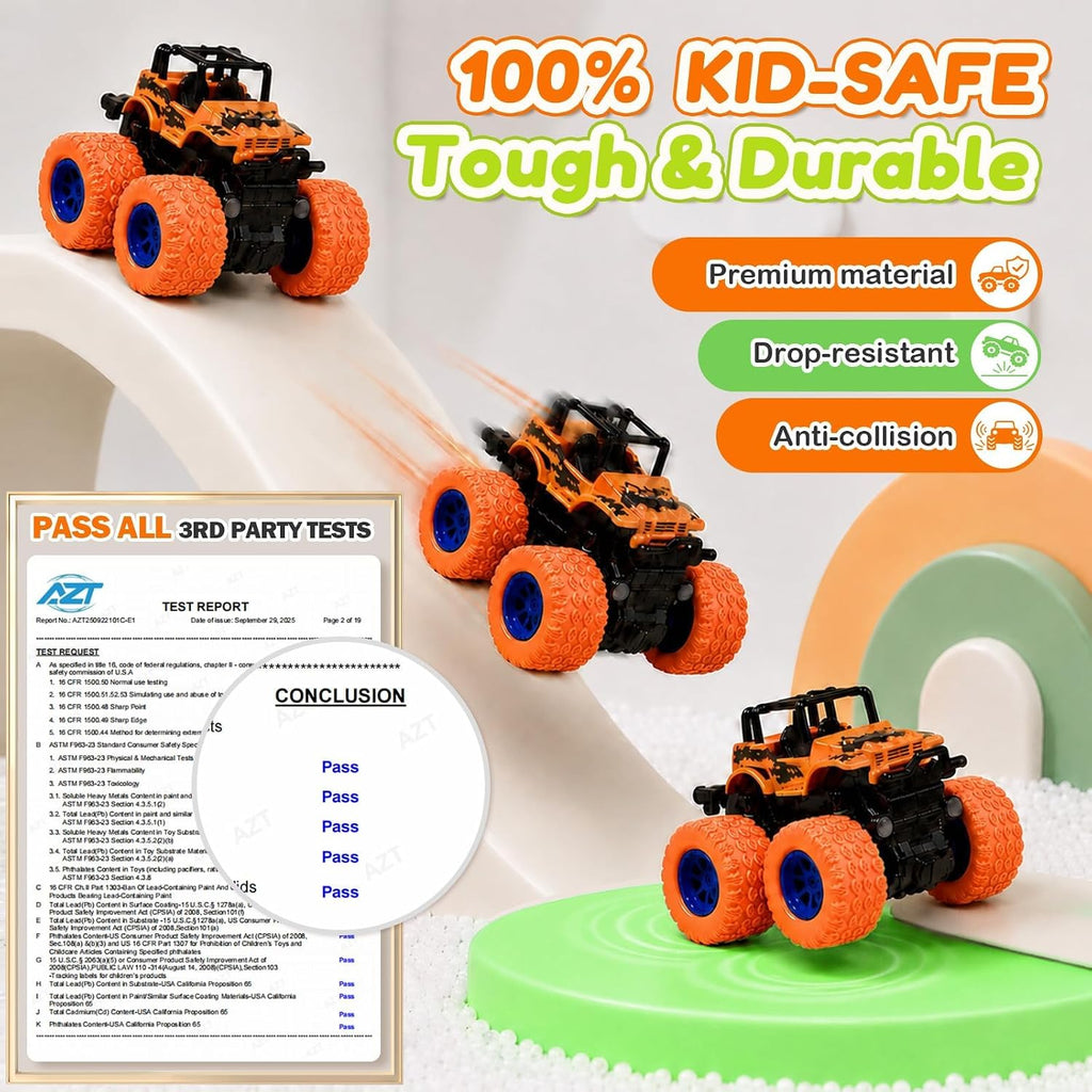 Exciting 4-Pack Monster Truck Toys Toddlers Push
