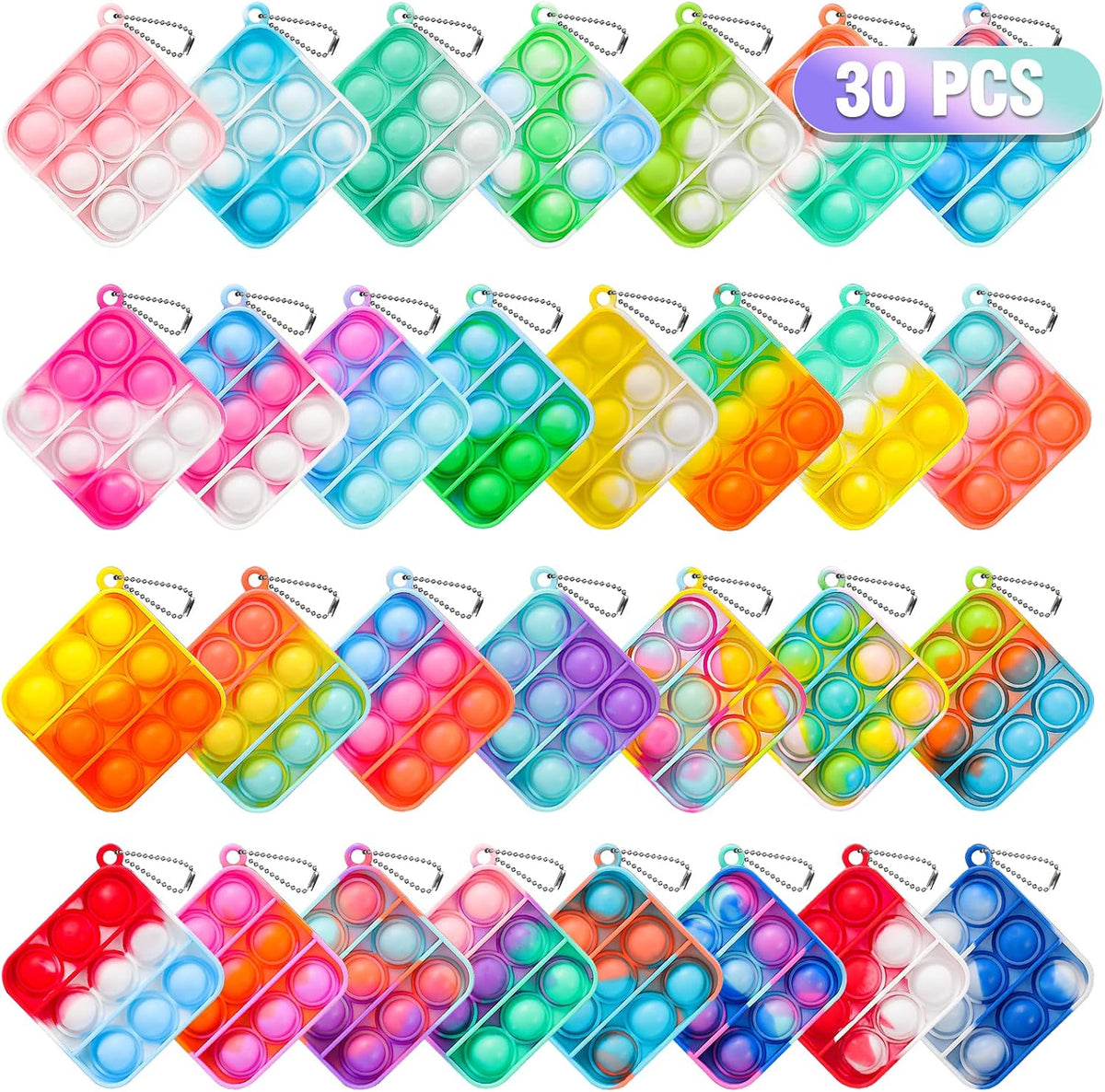 Playful Halloween Pop Fidget Toys 30-Pack Mini