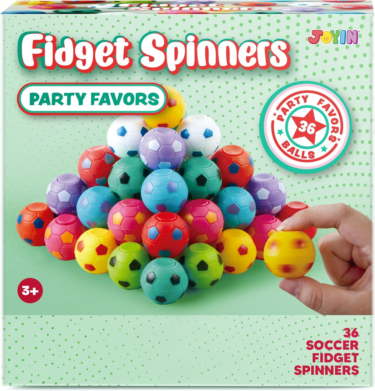 Athletic 36-Pack Soccer Fidget Spinners Party Favors