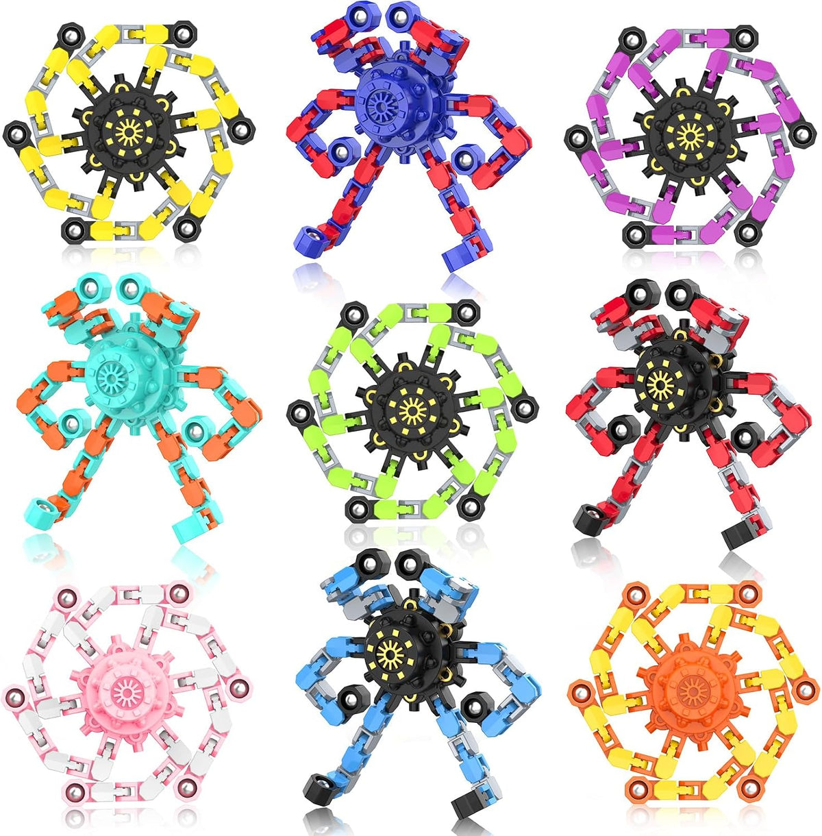 Transformable Fidget Spinner 9-Pack Sensory