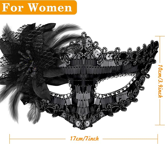 Elegant Masquerade Masks 2-Pack Venetian Party