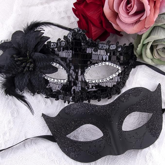 Elegant Masquerade Masks 2-Pack Venetian Party