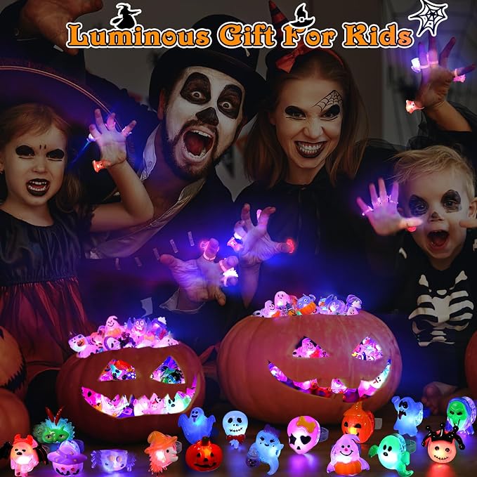 Halloween Light Up Rings 50PCS LED Party