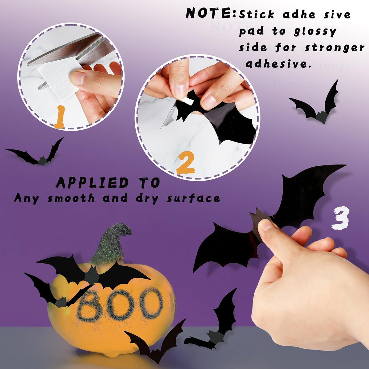 Massive 140-Piece 3D Halloween Bat Decorations