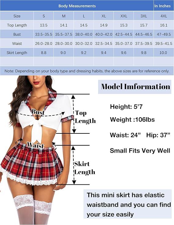 Women's Two Piece Outfit Plaid Skirt Set