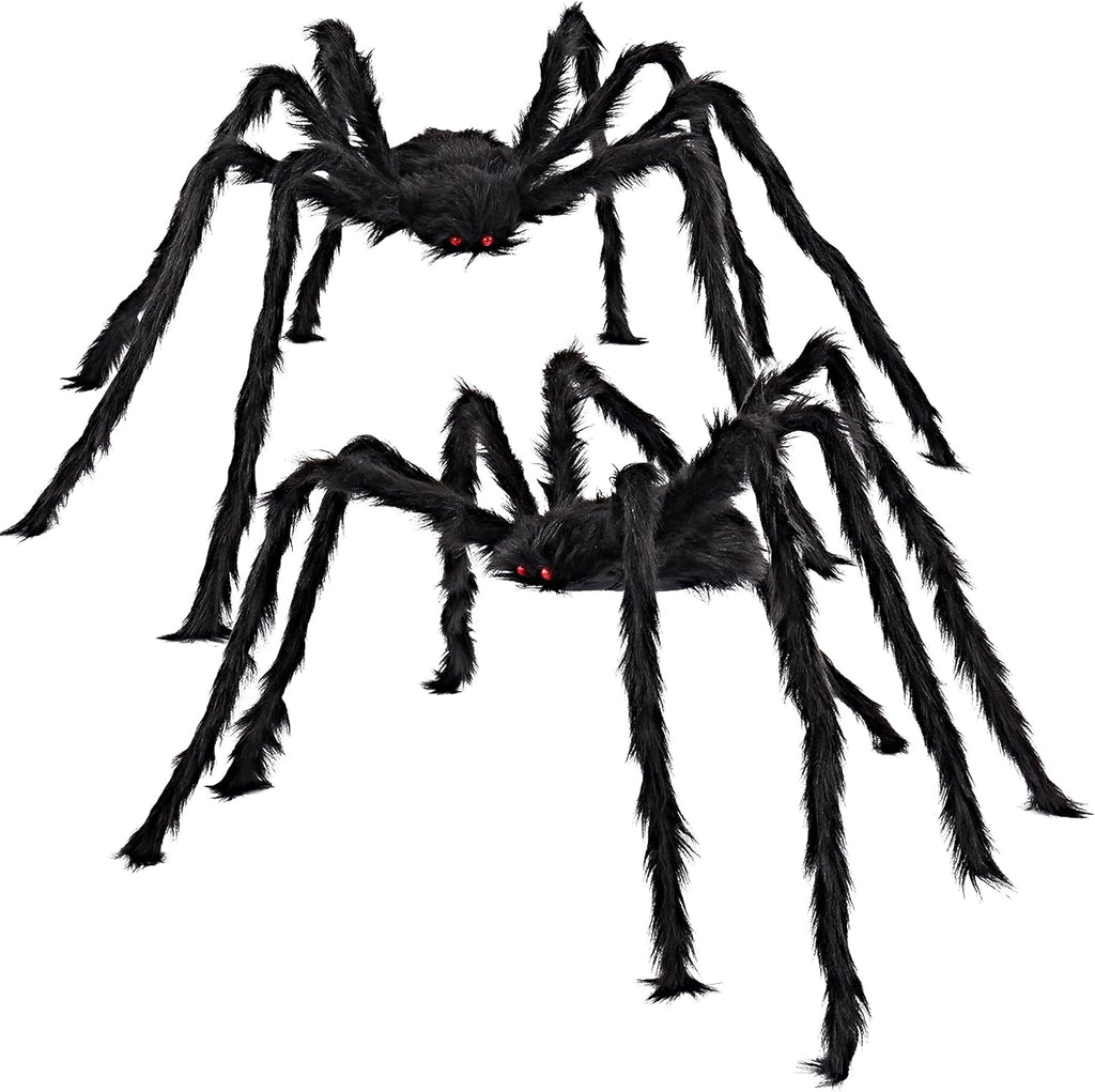 2-Pack Giant Halloween Spider Decorations Setup