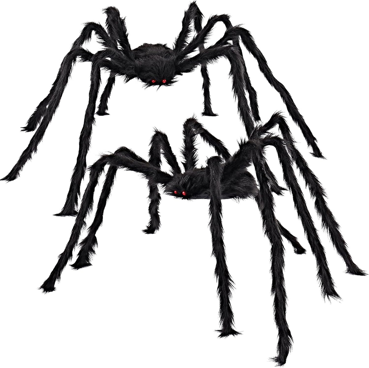 2-Pack Giant Halloween Spider Decorations Setup