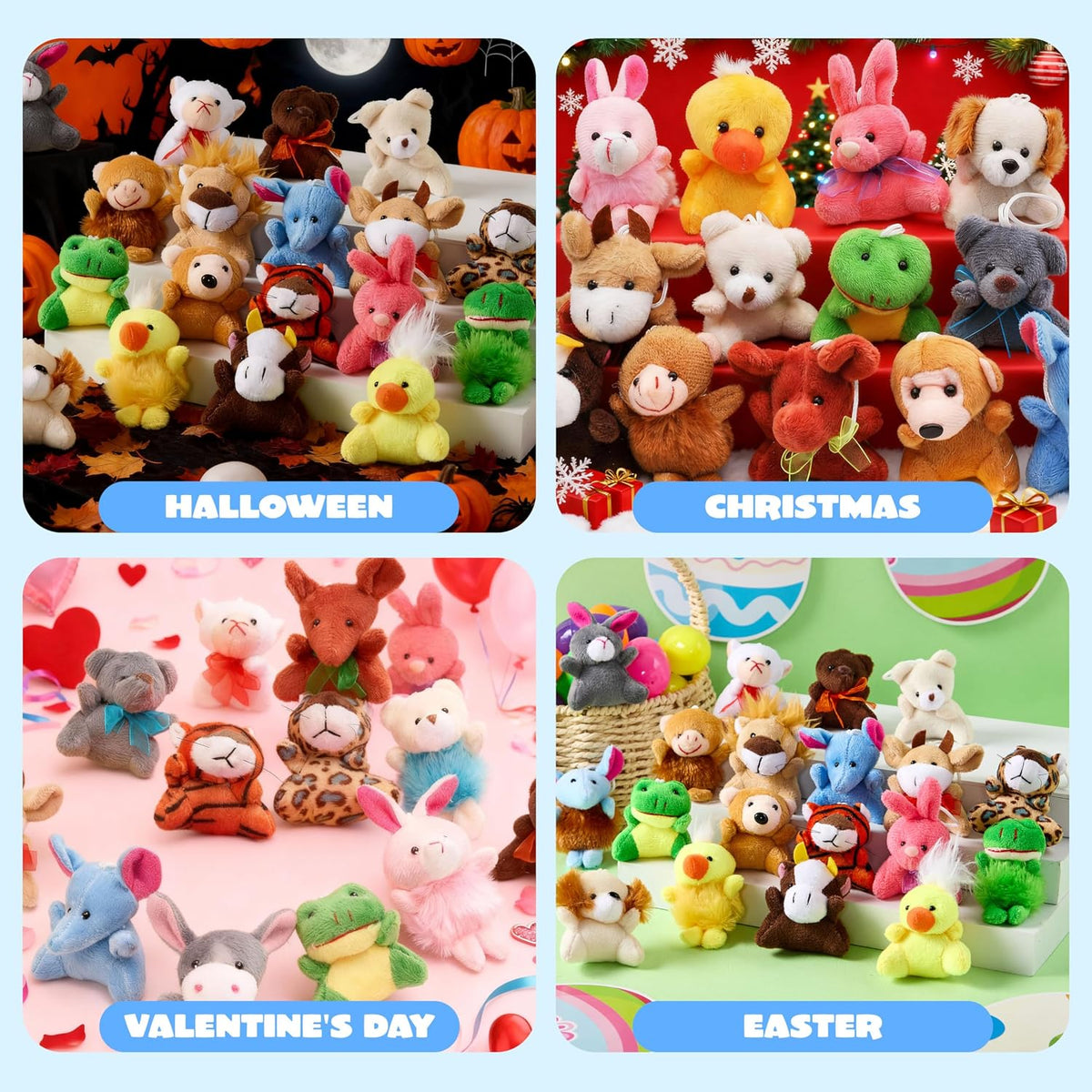 Cuddly 24-Piece Mini Plush Animals Stuffed Toys