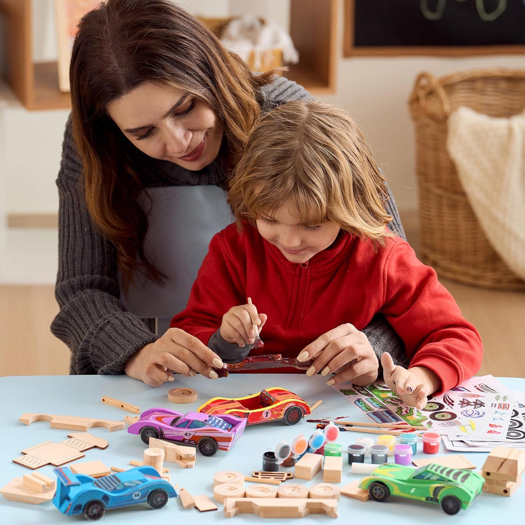 Creative DIY Wooden Monster Truck Toys Build Paint