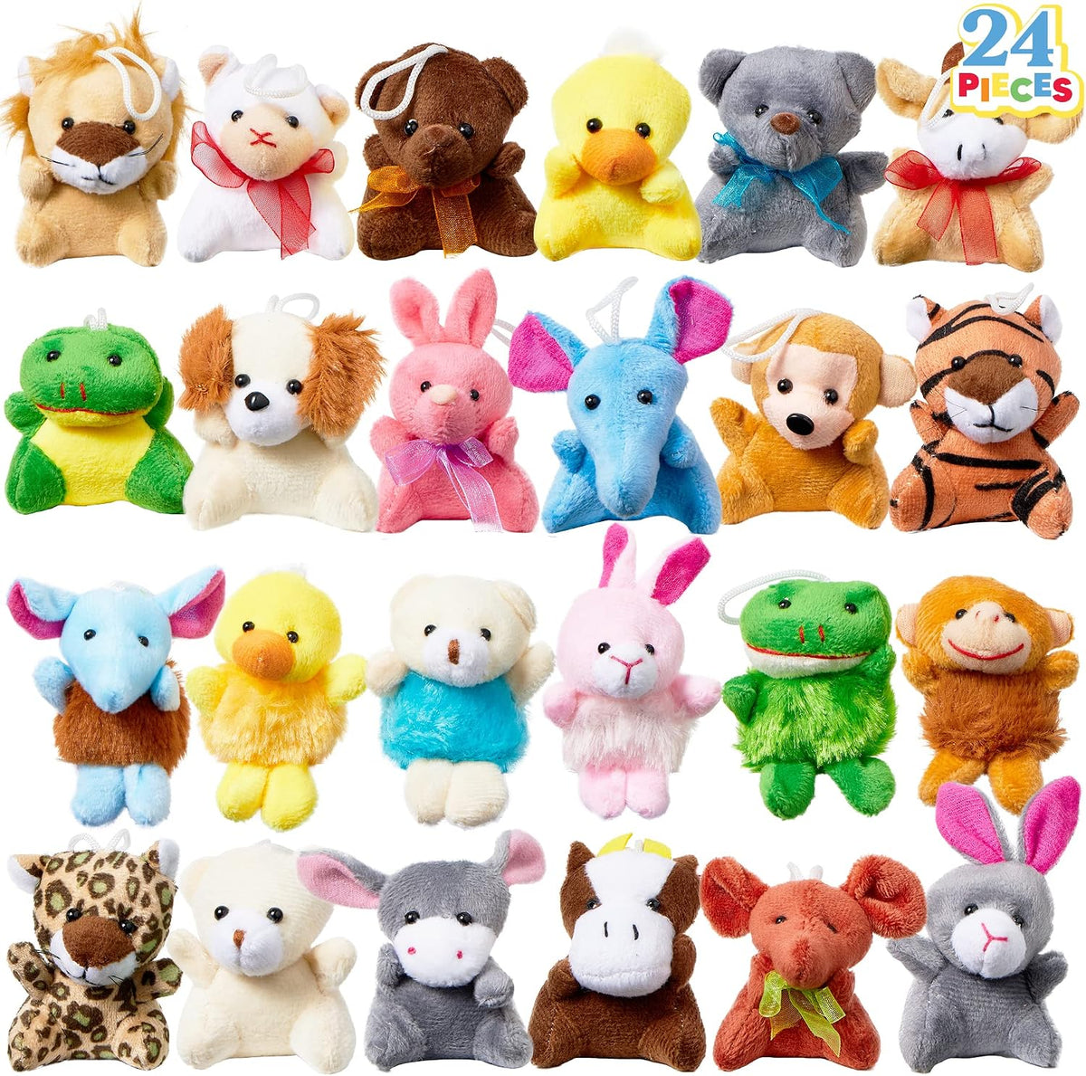 Cuddly 24-Piece Mini Plush Animals Stuffed Toys