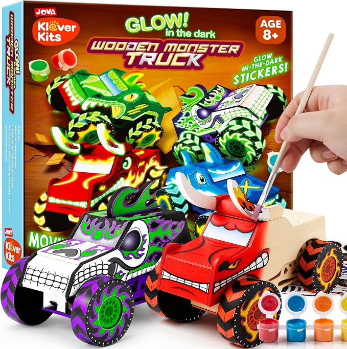 Creative DIY Wooden Monster Truck Toys Build Paint