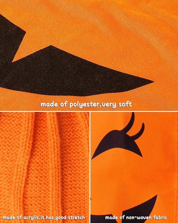 Pumpkin Costume for Women Halloween Poncho