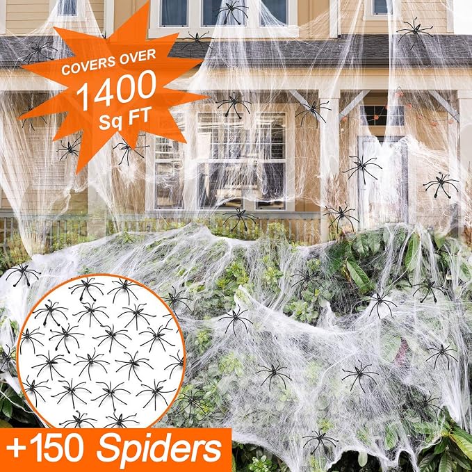 Massive 800 Sq Ft Halloween Spider Web Decoration